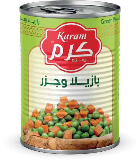 بازلاء خضراء وجزر